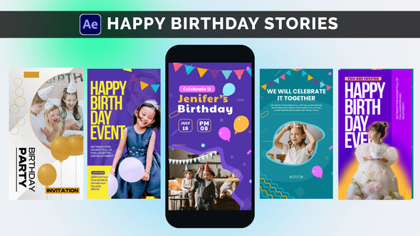 Happy Birthday Stories - Special Event Stories Openers template preview