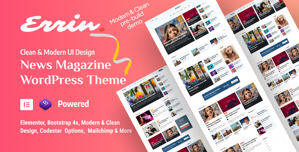 Errin - Personal Blog & Magazine  Revolutionary WordPress Theme