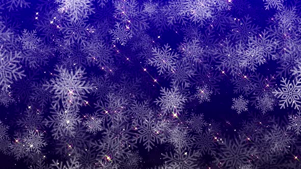 4k Snowflakes Blue Background