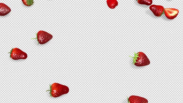 Strawberries Falling To The Surface 5