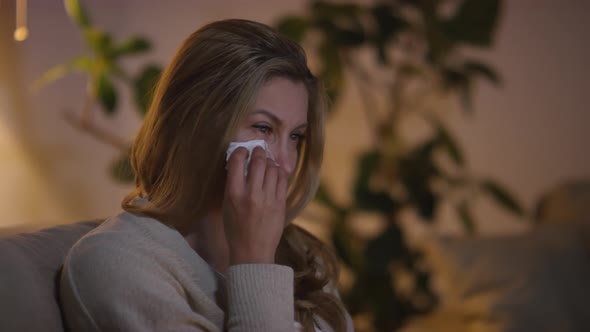 Woman Watching Melodrama and Crying alt