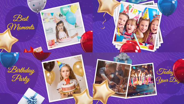 Happy Birthday Slideshow Openers template preview