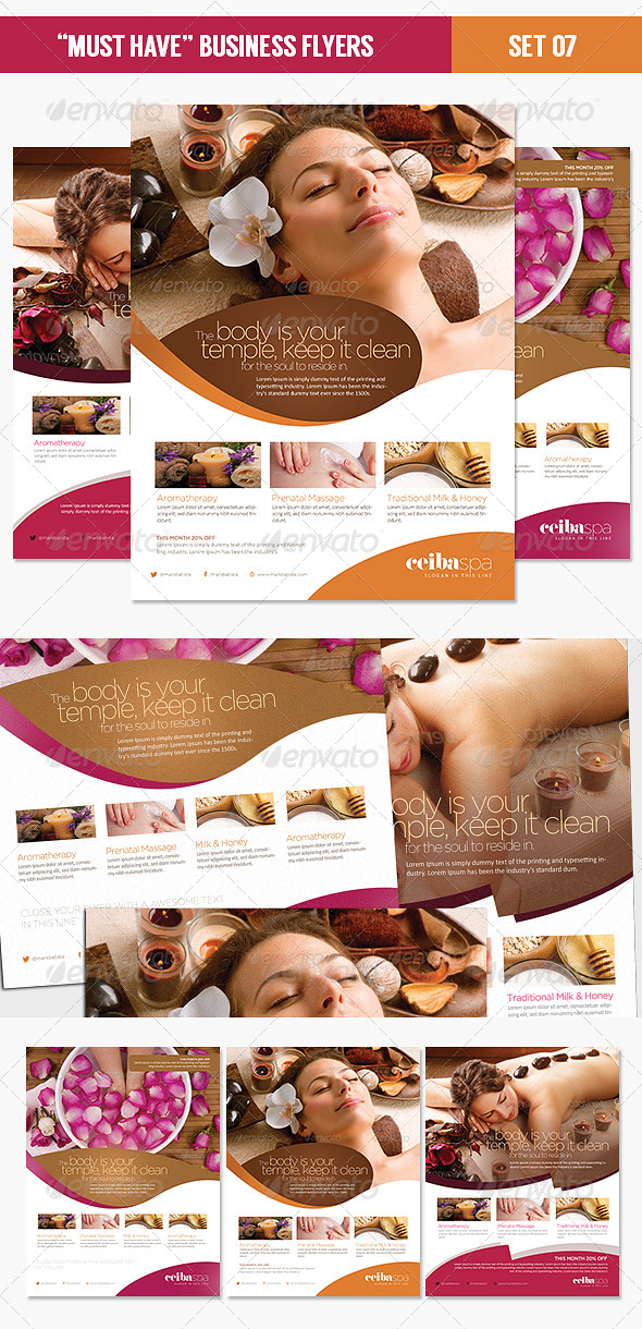 Must Have Business Flyers - Set 07 Beauty Spa - Corporate Flyers