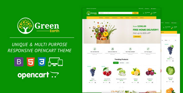 Green Earth Organic and Electronics Responsive Opencart Theme