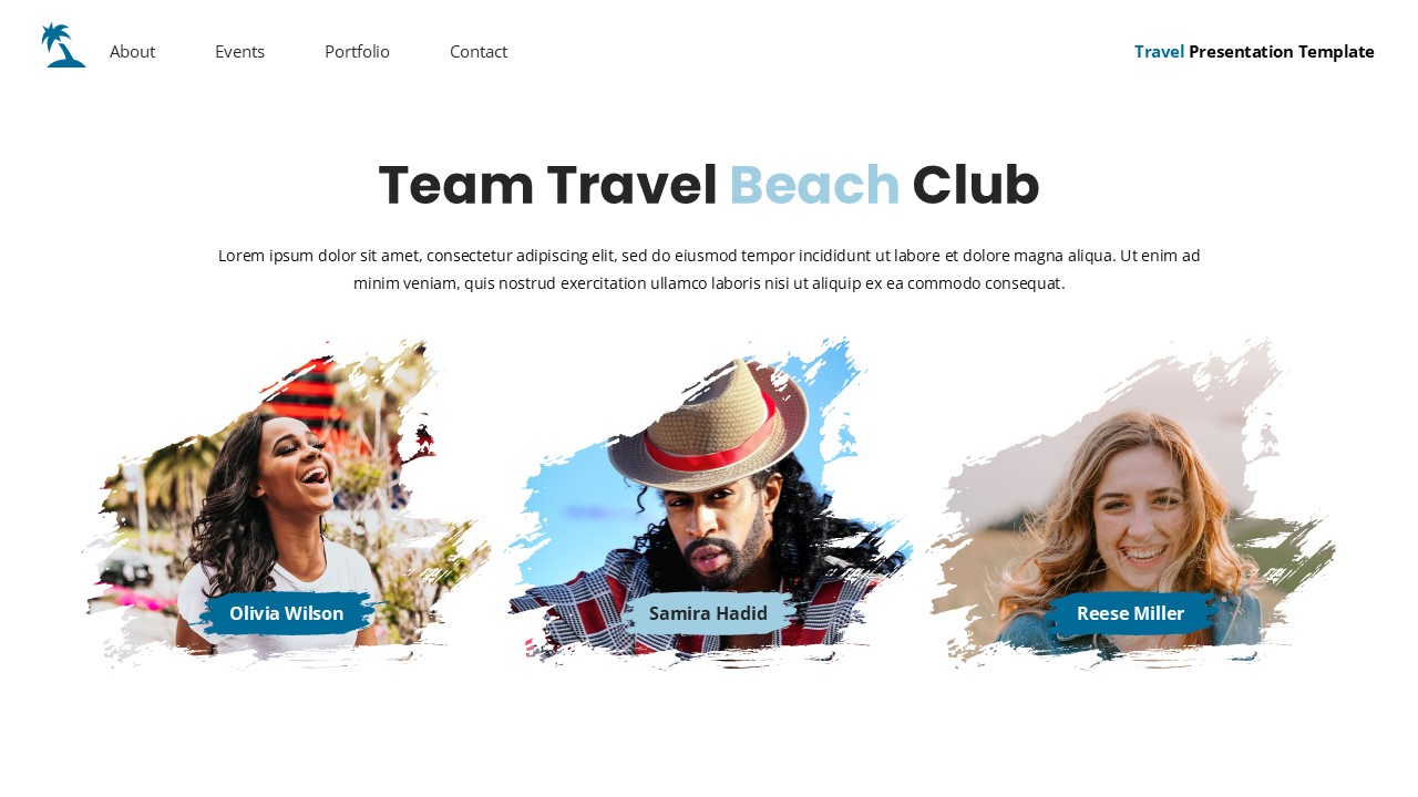 Beach Club - Travel Google Slide Templates, Presentation Templates