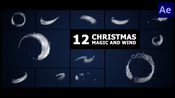 Christmas Magic And Wind for After Effects Elements template preview