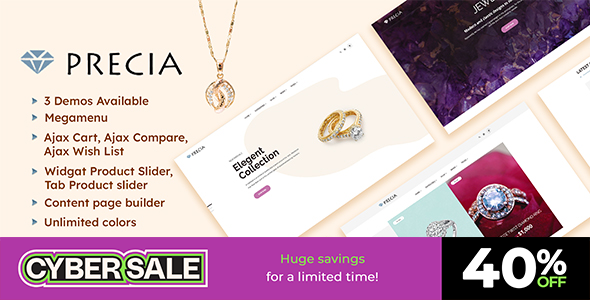 Precia - Jewelry eCommerce Magento 2 Theme