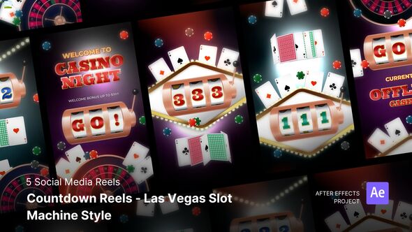 Social Media Reels - Las Vegas Slot Machine Style After Effects Project Files Elements template preview