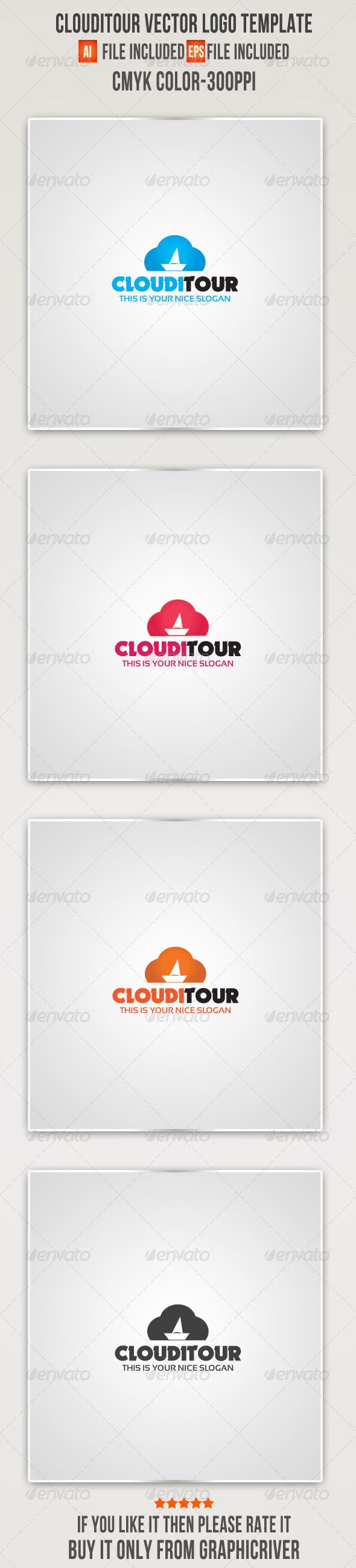 Cloudi Tour Logo Template - Symbols Logo Templates