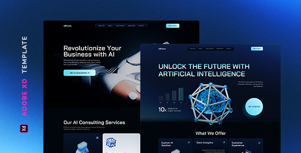 AiNexa – AI Agency Template for Adobe XD