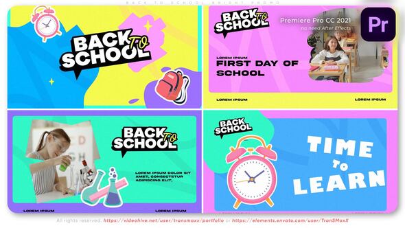 Back to School Bright Promo Premiere Pro template preview