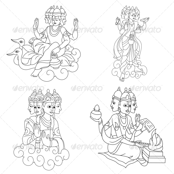 Brahma Religious Vector Designs Pack - Religion Conceptual