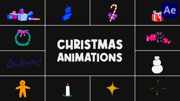 Christmas Animations for After Effects Elements template preview