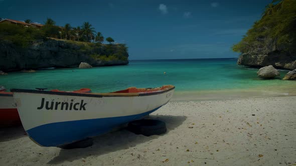 Playa Lagun Beach Cliff Curacao Beautiful Tropical Bay with White Sand and Blue Ocean Curacao alt