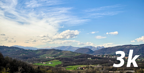 Italian Hills and Mountains Summer Landscape 3K