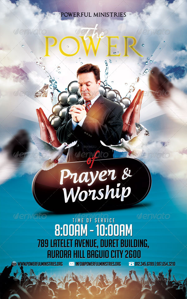 the power of prayer and worship flyer by mikkool graphicriver flyers prayer