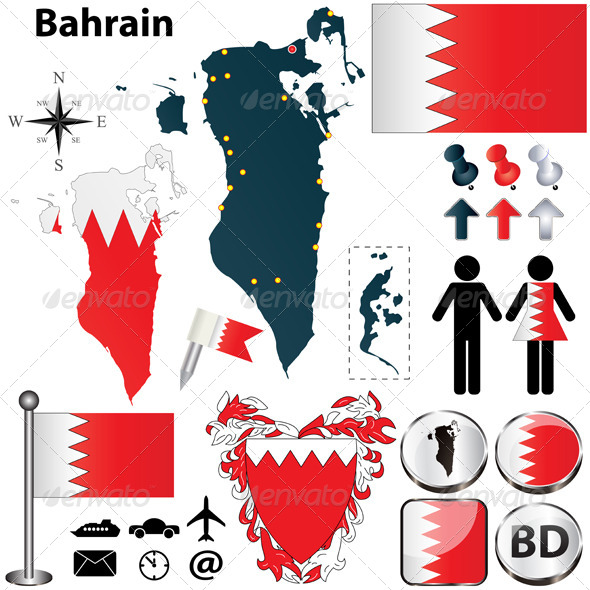 Map of Bahrain - Travel Conceptual