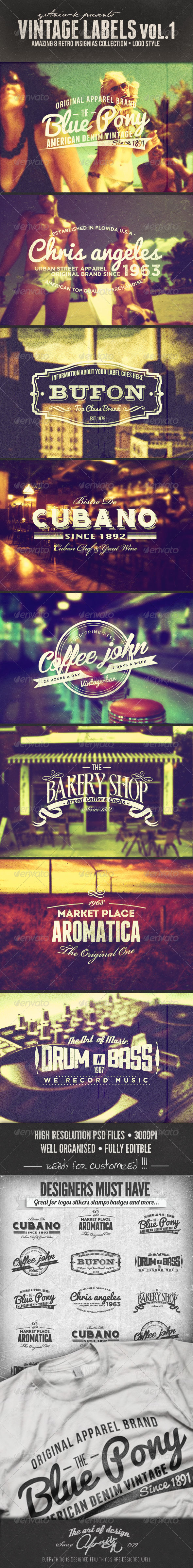 Vintage Labels Vol.1 - Badges & Stickers Web Elements
