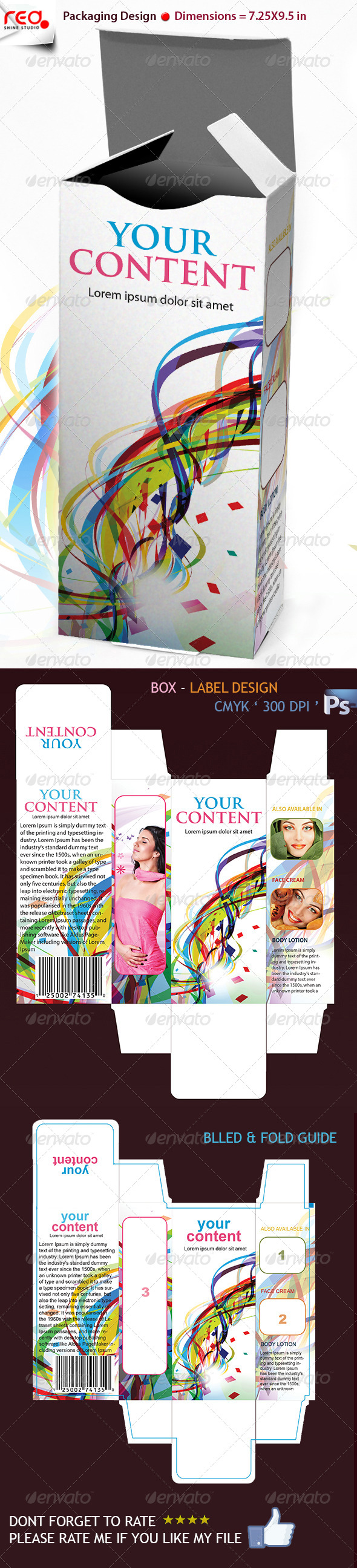 3D Box Template Design - Miscellaneous Print Templates