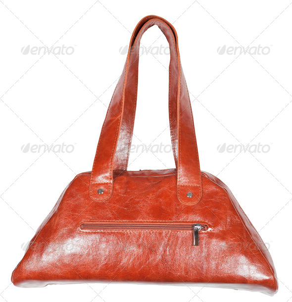 original leather brown handbag - Stock Photo - Images