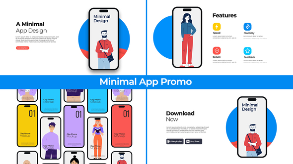 Minimal App Promo Product Promo template preview