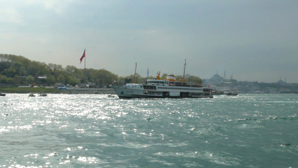 Ferry Passing By in Bosphorus