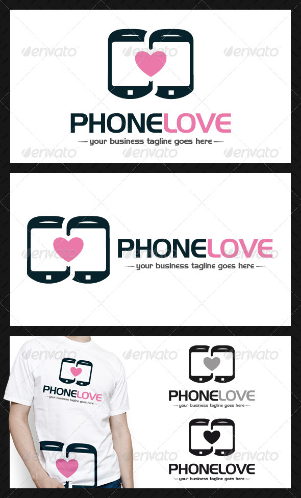 Phone Love Logo Template - Objects Logo Templates
