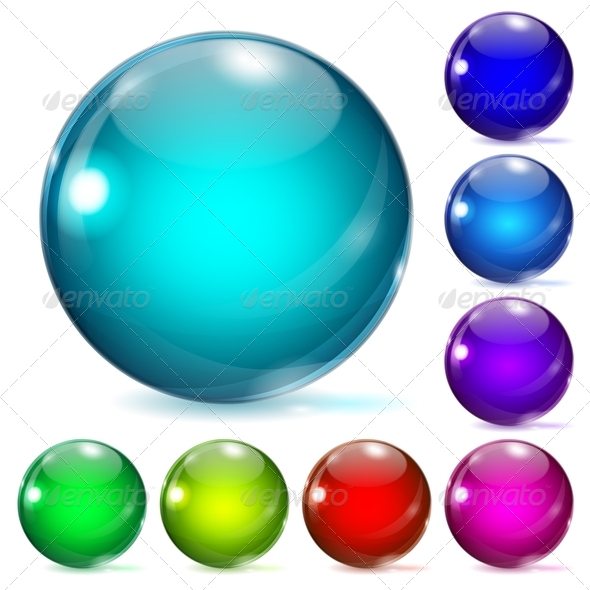 Multicolored Glass Spheres - Decorative Symbols Decorative