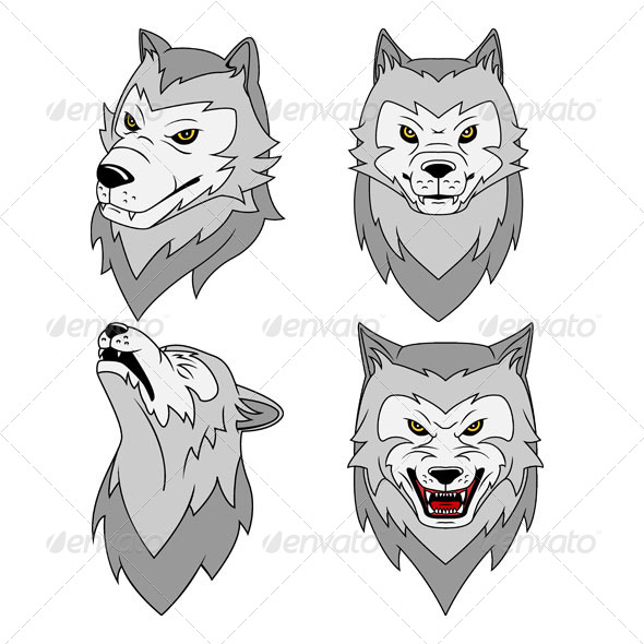 Wolf's Head Vector Illustration - Animals Characters