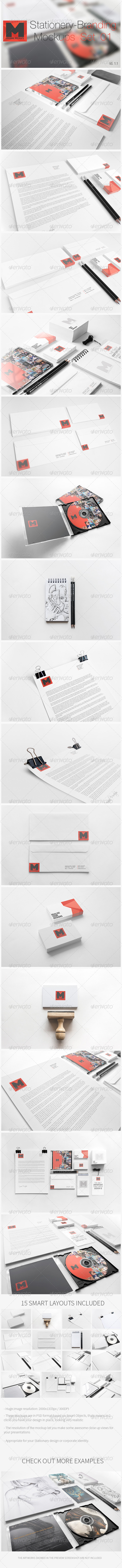 Stationery - Branding Mockups - Set 01 - Print Product Mock-Ups