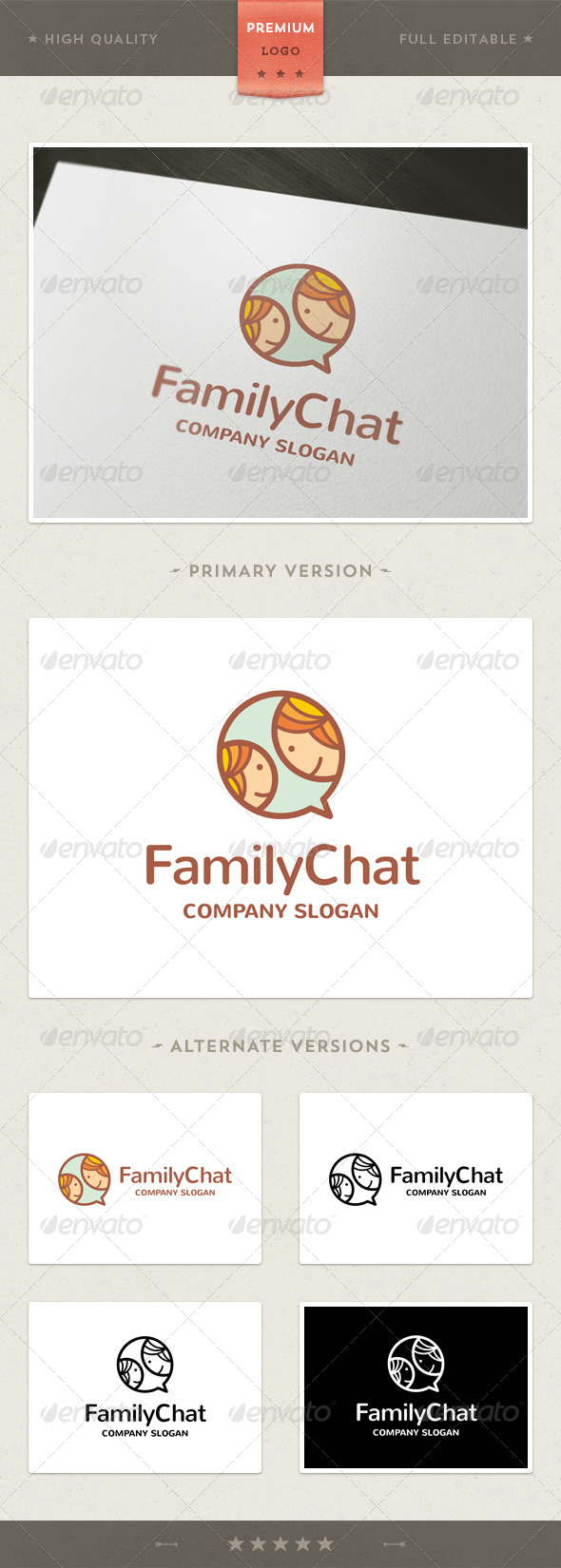 Chat Family Logo Template - Humans Logo Templates
