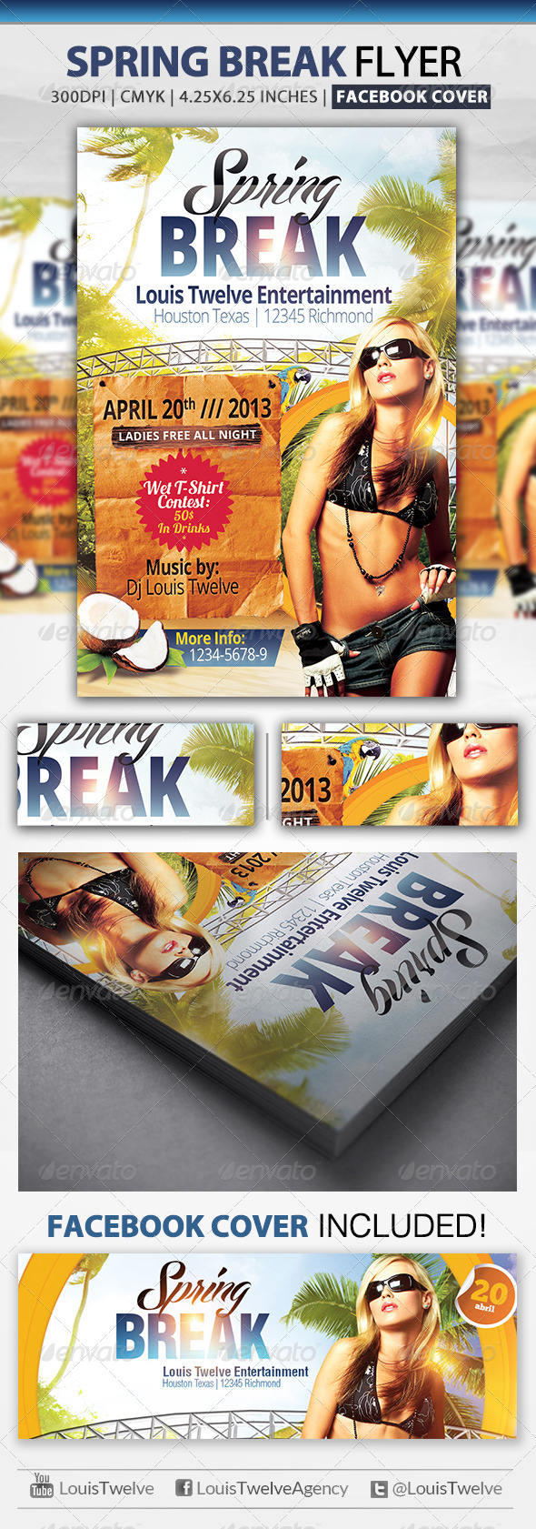 Spring / Summer Break | Flyer + Facebook Cover - Clubs & Parties Events