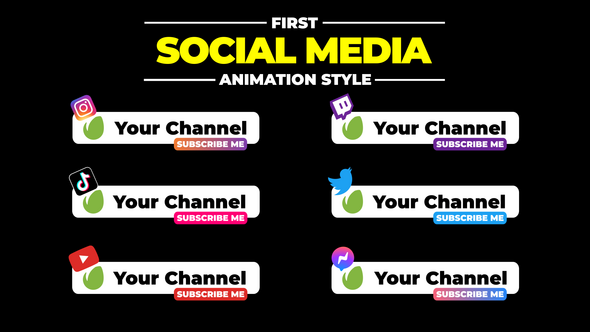 Social Media Lower Thirds | AE Elements template preview