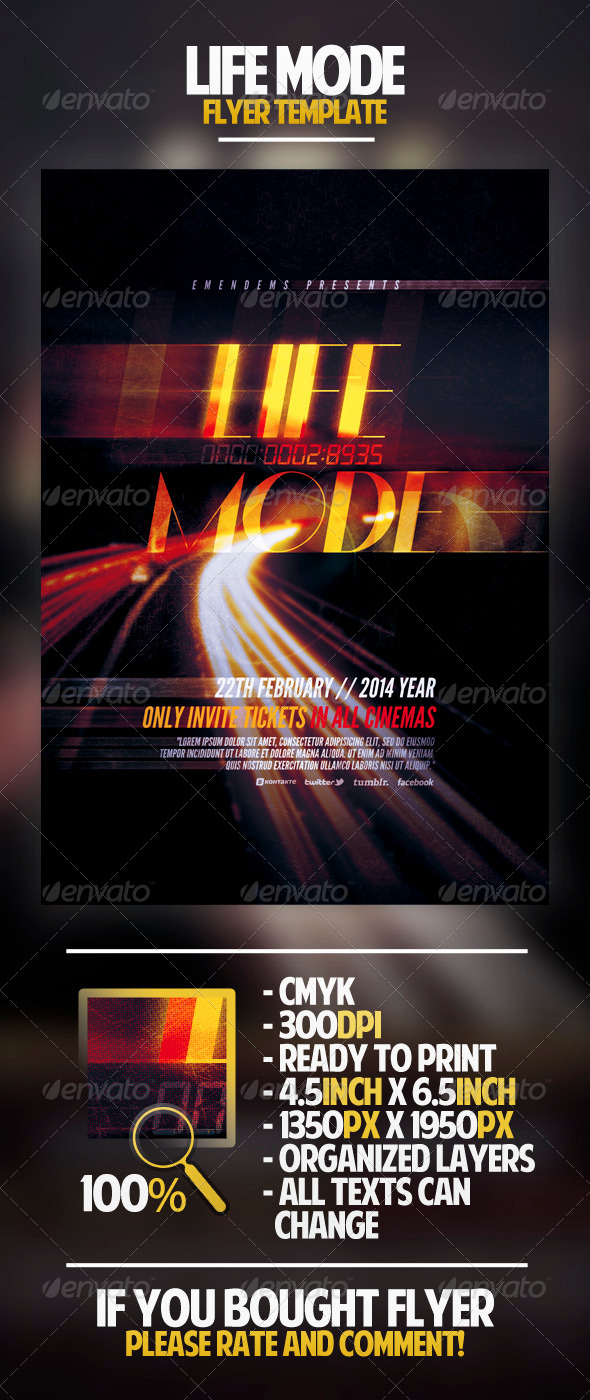 Life Mode Flyer Template - Miscellaneous Events