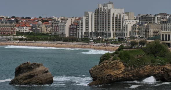 Biarritz, the Miramar beach, the Basque country, France alt