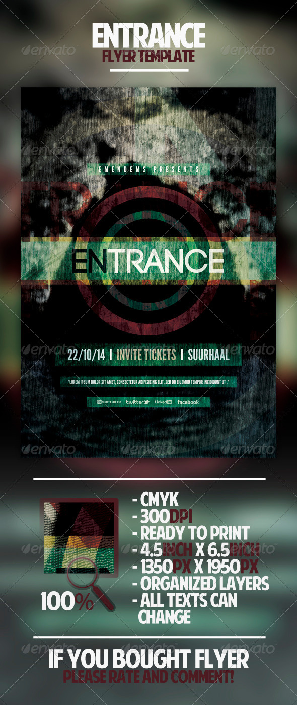 Entrance Flyer Template - Miscellaneous Events
