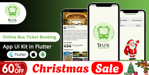 Online Bus Ticket Booking App UI Kit in Flutter Nulled