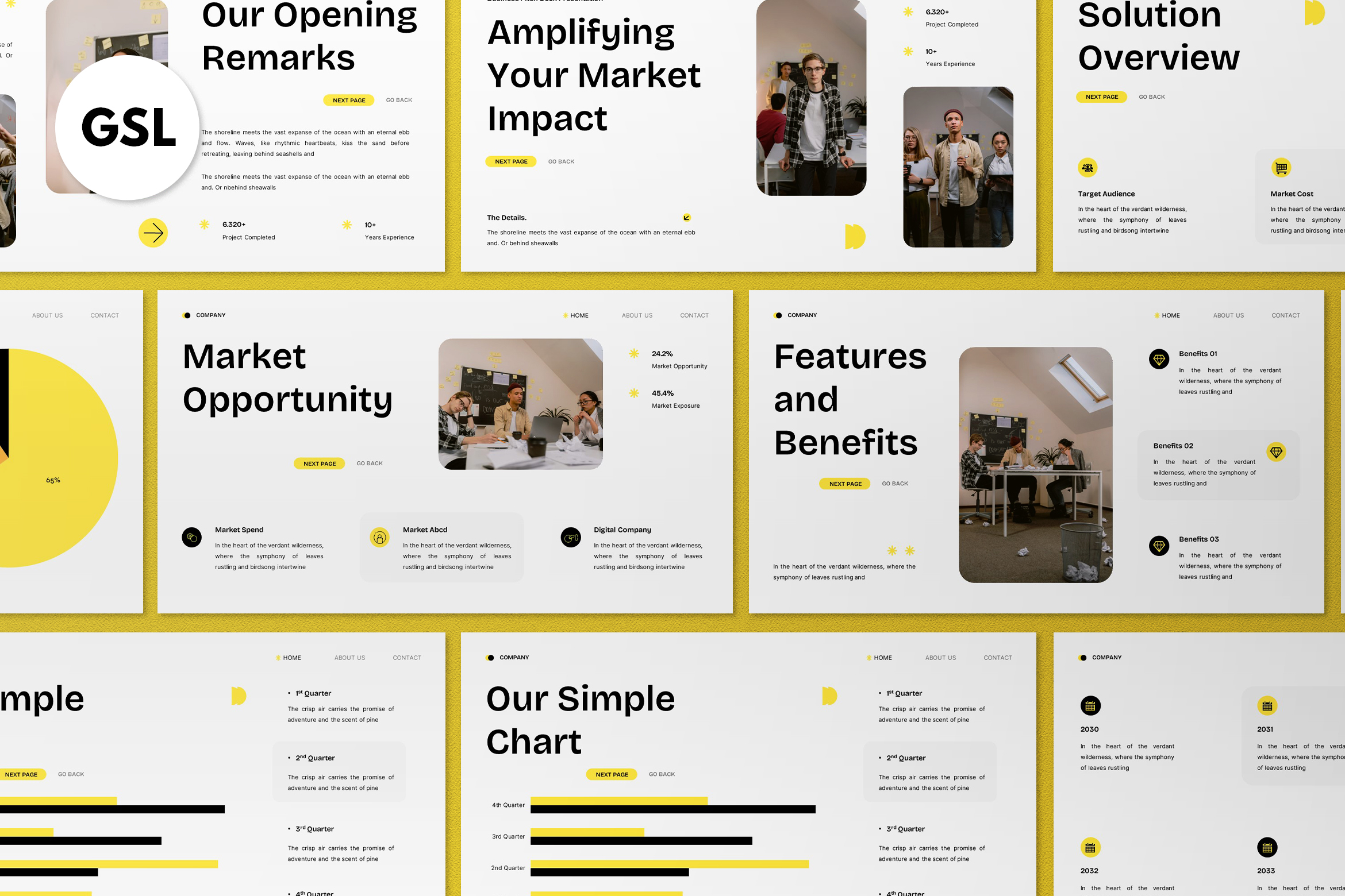 Yellow Modern Creative Pitch Deck Google Slide, Presentation Templates