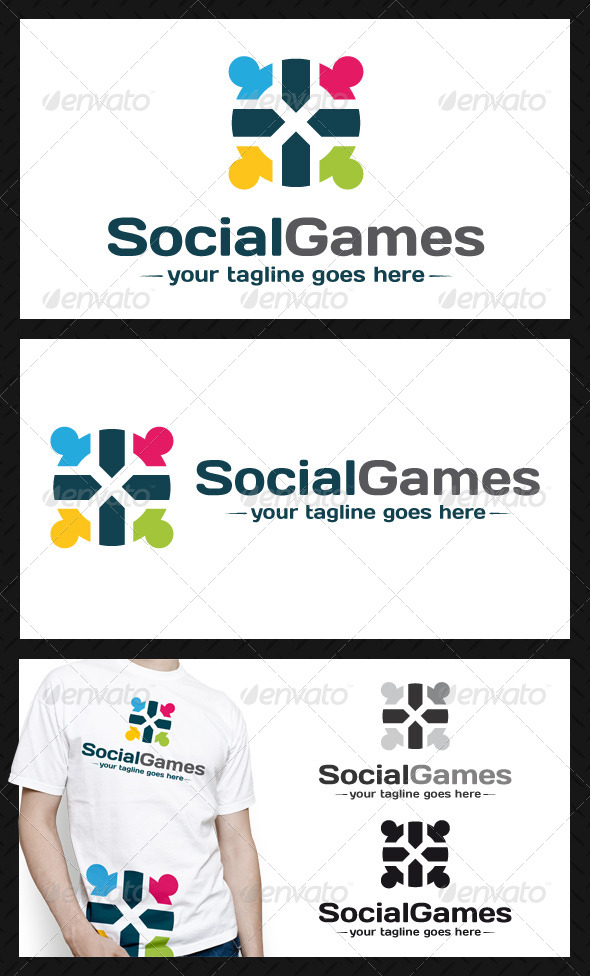 Social Games Logo Template - Humans Logo Templates