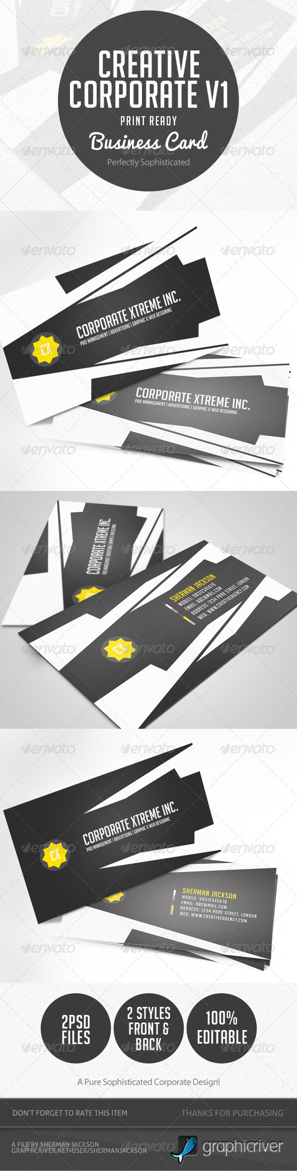 Creative Corporate Business Card V.1 - Corporate Business Cards
