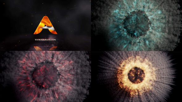 Exploding Burning Reveal Logo Stings template preview