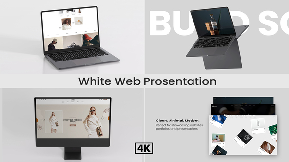 White Web Presentation | Laptop Mockup MOGRT Premiere Pro template preview
