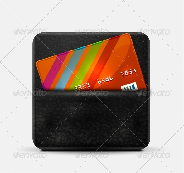 Leather Wallet for Credit Cards - Web Elements Vectors
