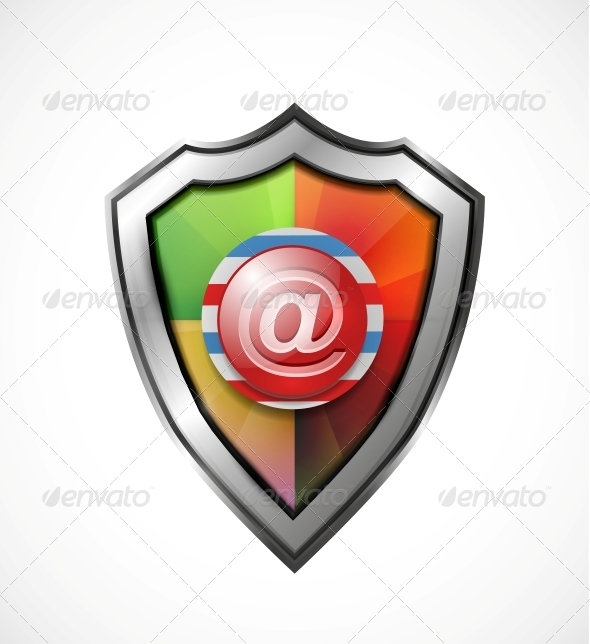 Email Protection Icon / Shield - Web Elements Vectors