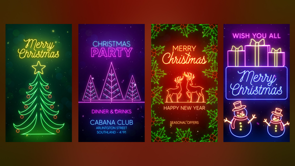 Christmas Party Instagram Stories Openers template preview