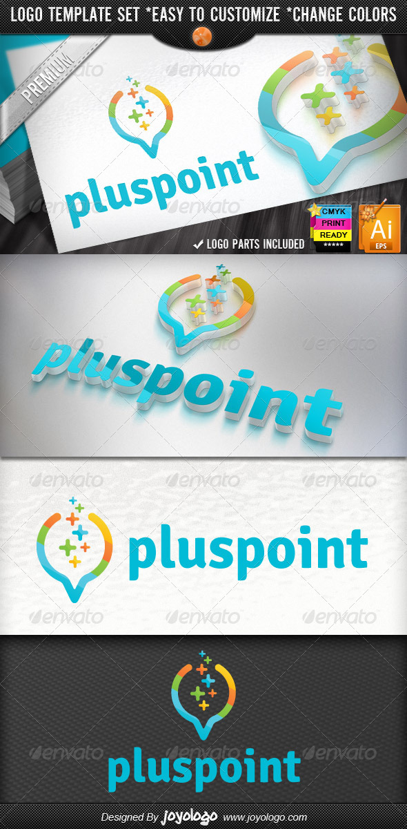 Digital Data Finder Apps Pixel Plus Point Logo - Objects Logo Templates