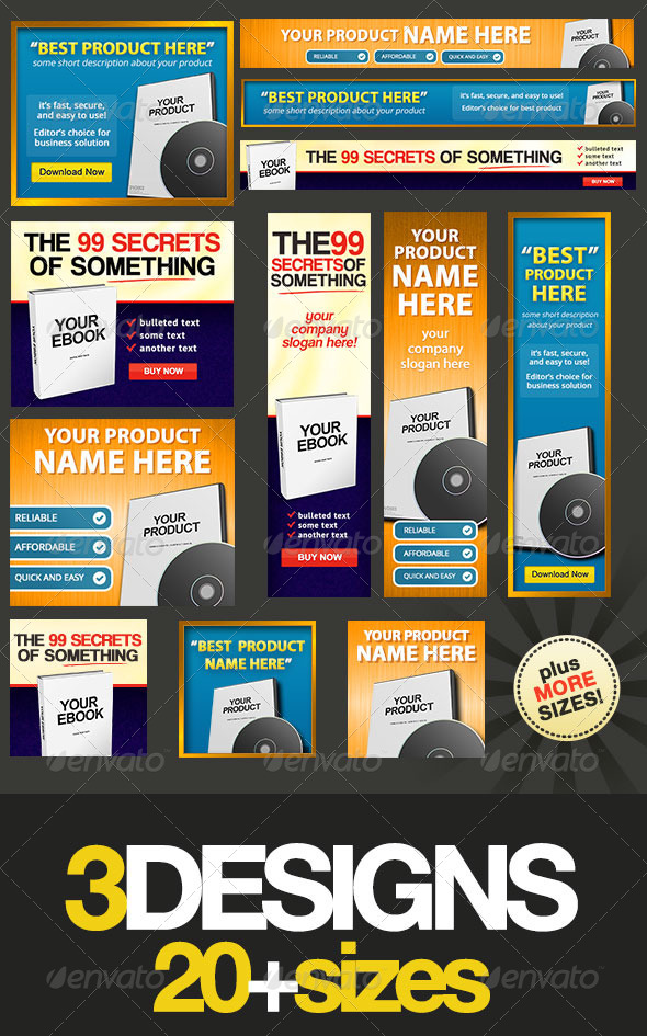 Product Box - Web Banner Design Bundle - Banners & Ads Web Elements