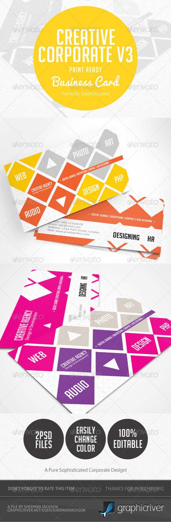 Creative Corporate Business Card V.3 - Business Cards Print Templates