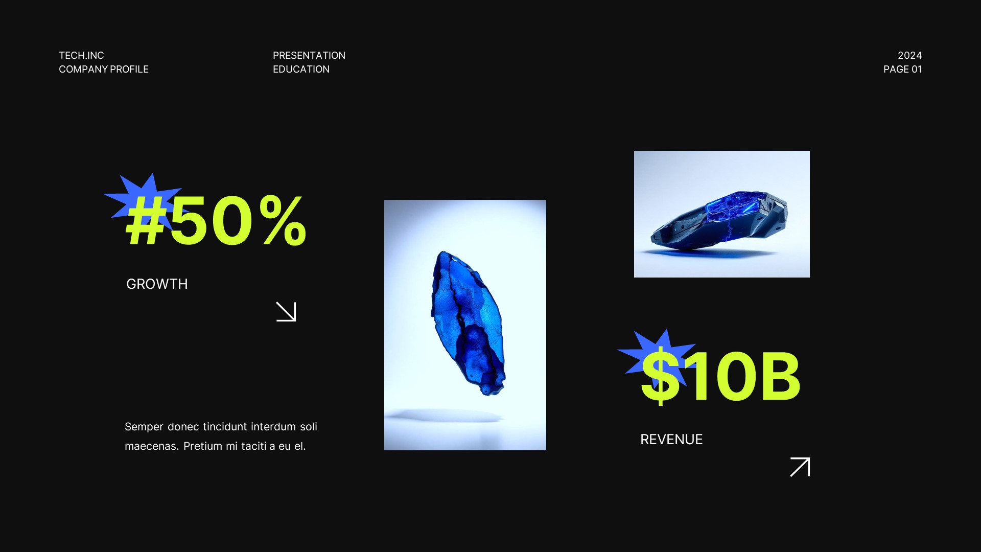 Black Green Blue Modern Creative Profile KEY Presentation, Presentation ...