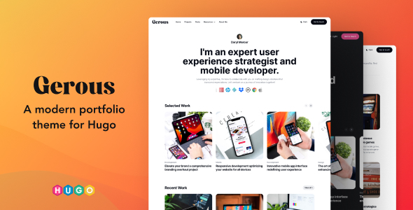 Gerous – Modern Portfolio Hugo Theme